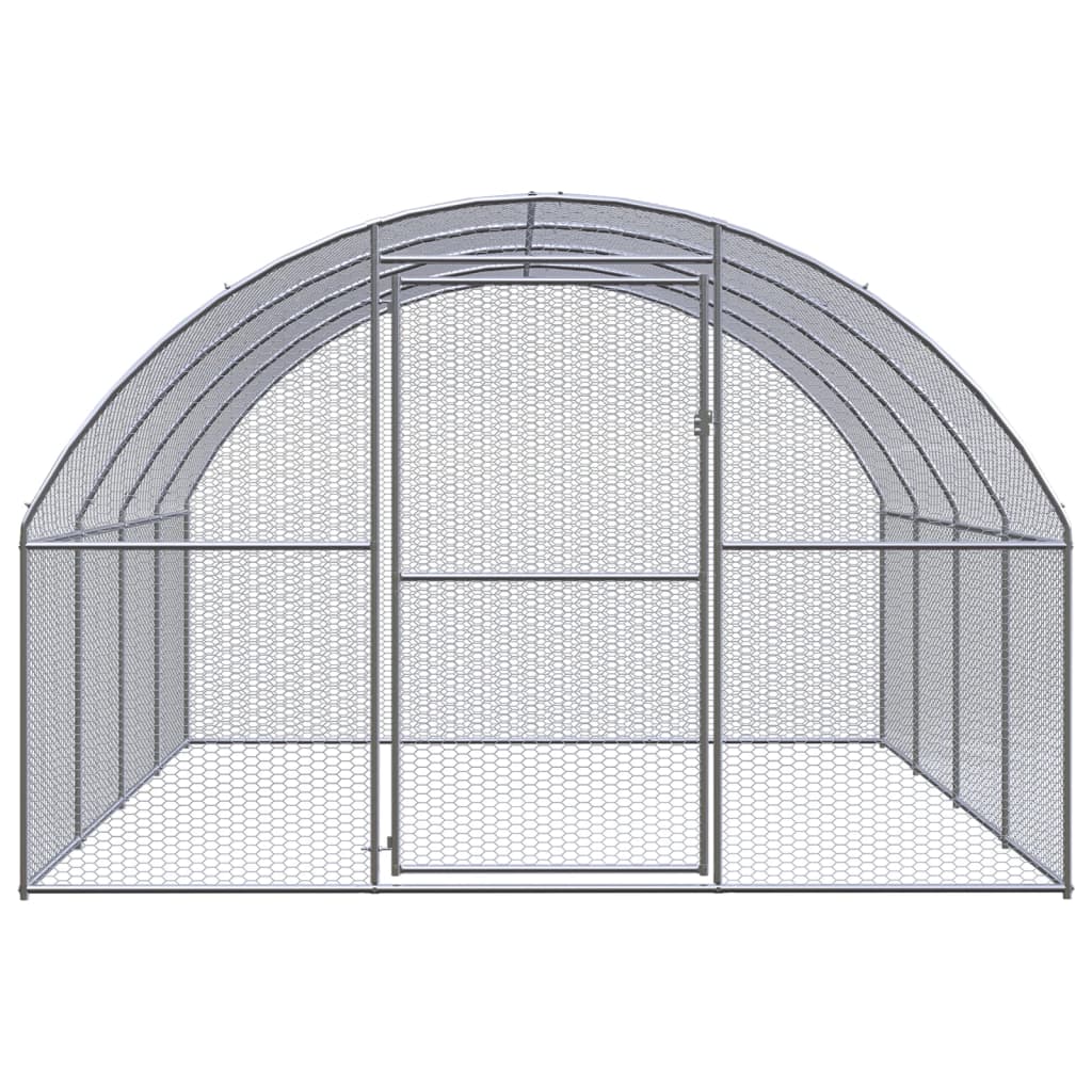 Chicken Coop Silver Galvanized Steel Large Durable Chicken Coop