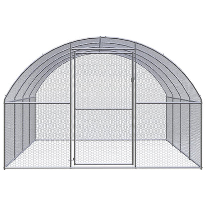 Chicken Coop Silver Galvanized Steel Large Durable Chicken Coop