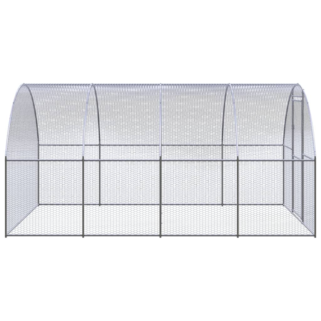Chicken Coop Silver Galvanized Steel Large Durable Chicken Coop