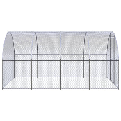 Chicken Coop Silver Galvanized Steel Large Durable Chicken Coop