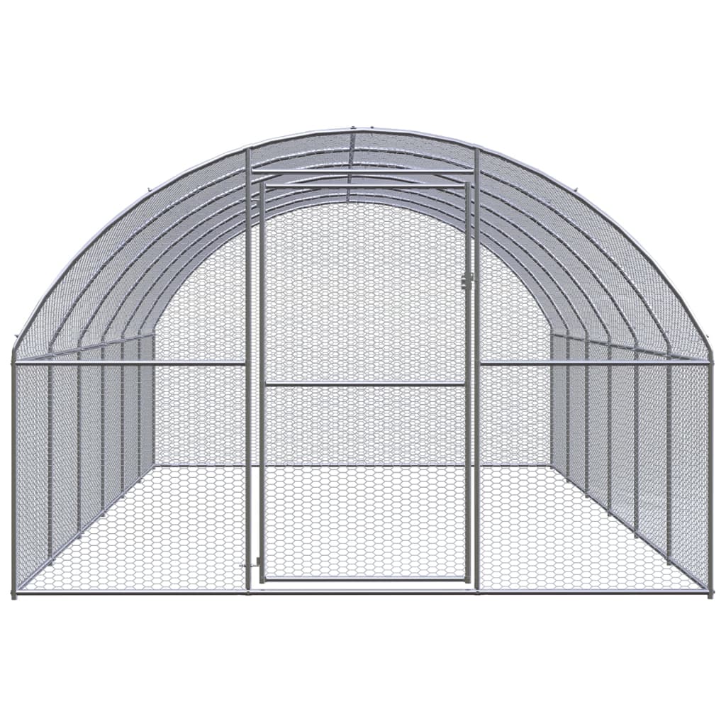 Chicken Coop Silver Galvanized Steel Large Durable Chicken Coop