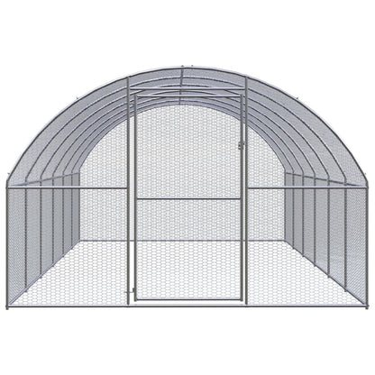 Chicken Coop Silver Galvanized Steel Large Durable Chicken Coop