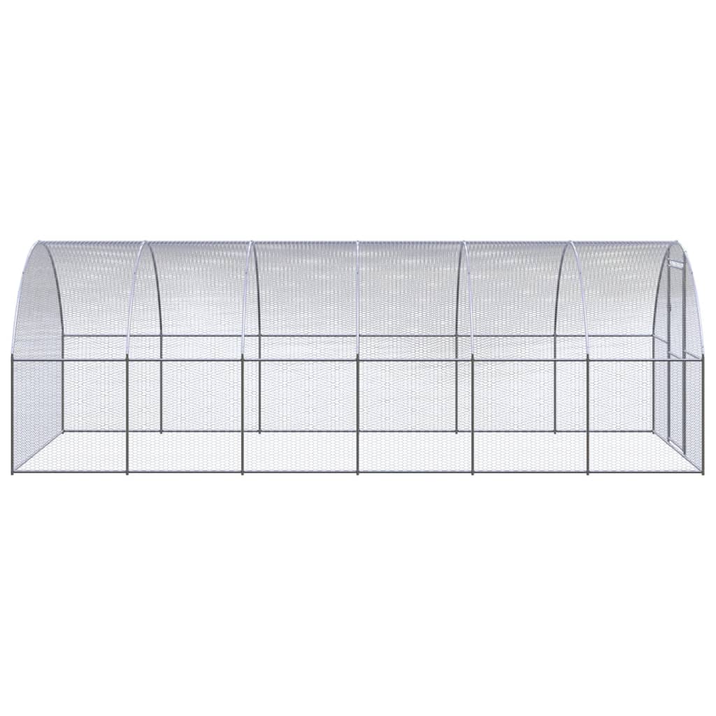 Chicken Coop Silver Galvanized Steel Large Durable Chicken Coop