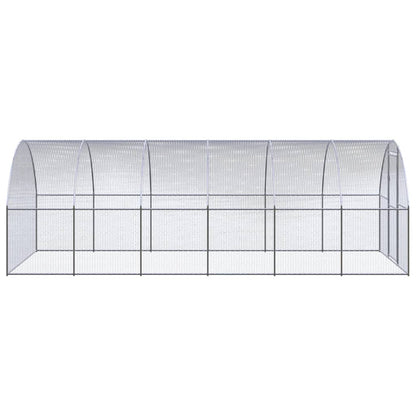 Chicken Coop Silver Galvanized Steel Large Durable Chicken Coop