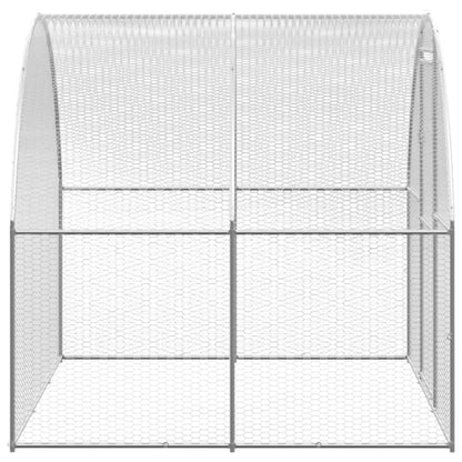 Chicken Coop Silver Galvanized Steel 3x8x6.6 ft Chicken Coop