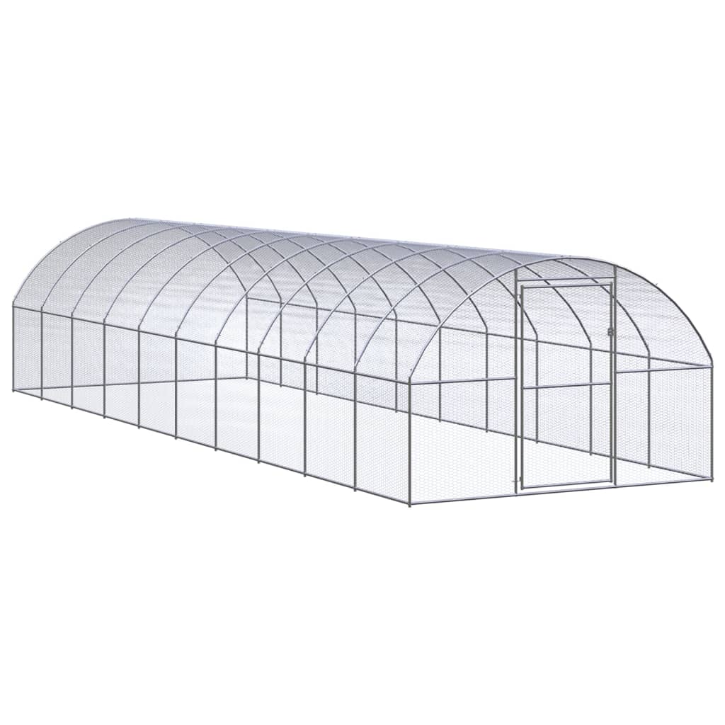 Chicken Coop Silver Galvanized steel Large Tough Chicken Coop