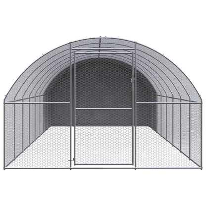 Chicken Coop Silver Galvanized Steel Large Seats Many