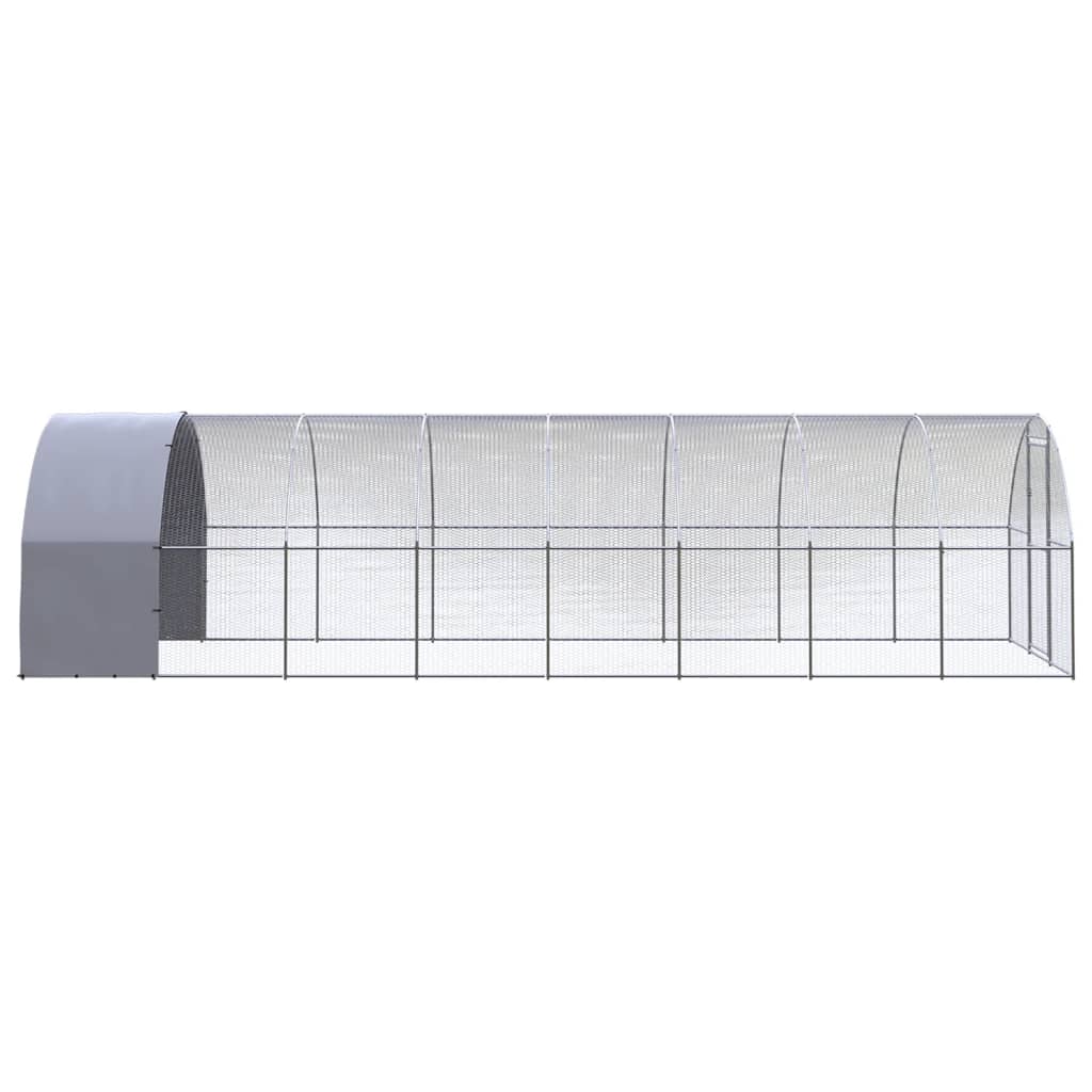 Chicken Coop Silver Galvanized Steel Large Seats Many