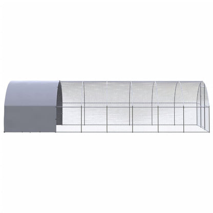 Chicken Coop Silver Galvanized Steel Large Seats Many