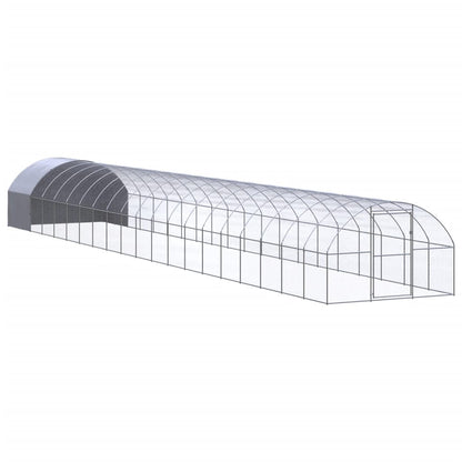 Chicken Coop Silver, Silver Grey Galvanized Steel, Polyethylene