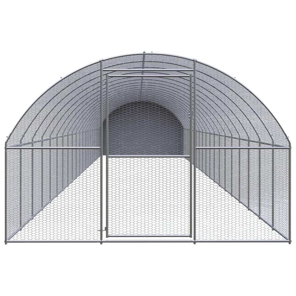 Chicken Coop Silver, Silver Grey Galvanized Steel, Polyethylene