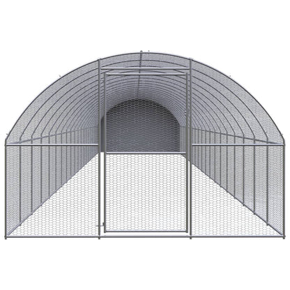 Chicken Coop Silver, Silver Grey Galvanized Steel, Polyethylene