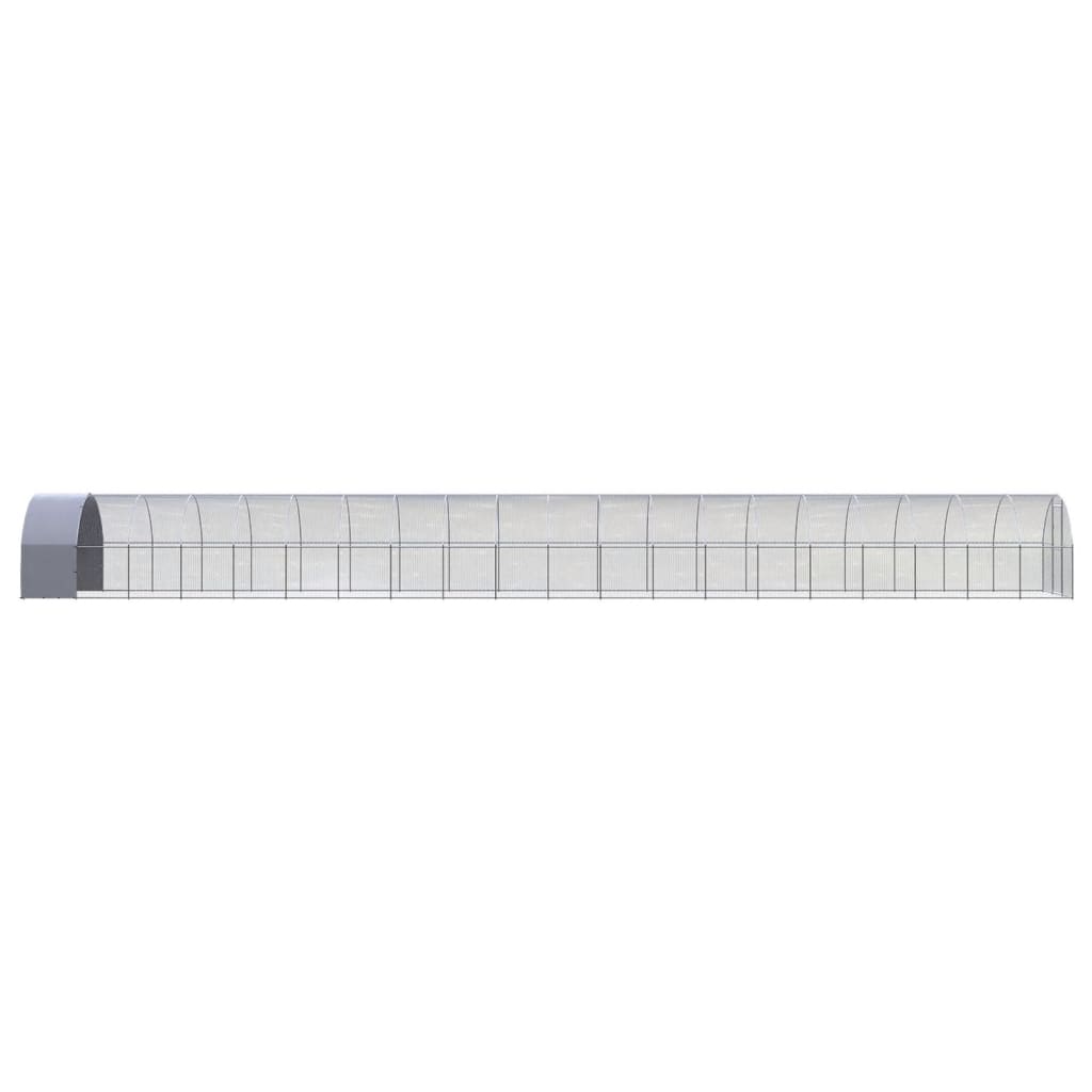 Chicken Coop Silver, Silver Grey Galvanized Steel, Polyethylene