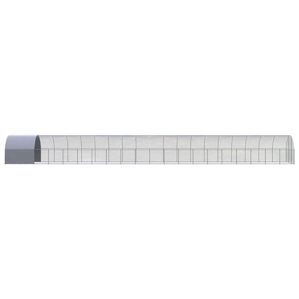 Chicken Coop Silver, Silver Grey Galvanized Steel, Polyethylene