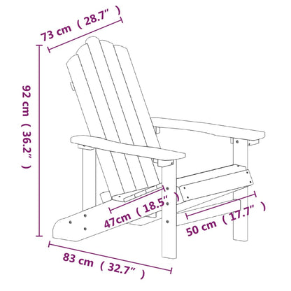 Garden Chair | Brown | HDPE | Standard | Durable | Adirondack Chair