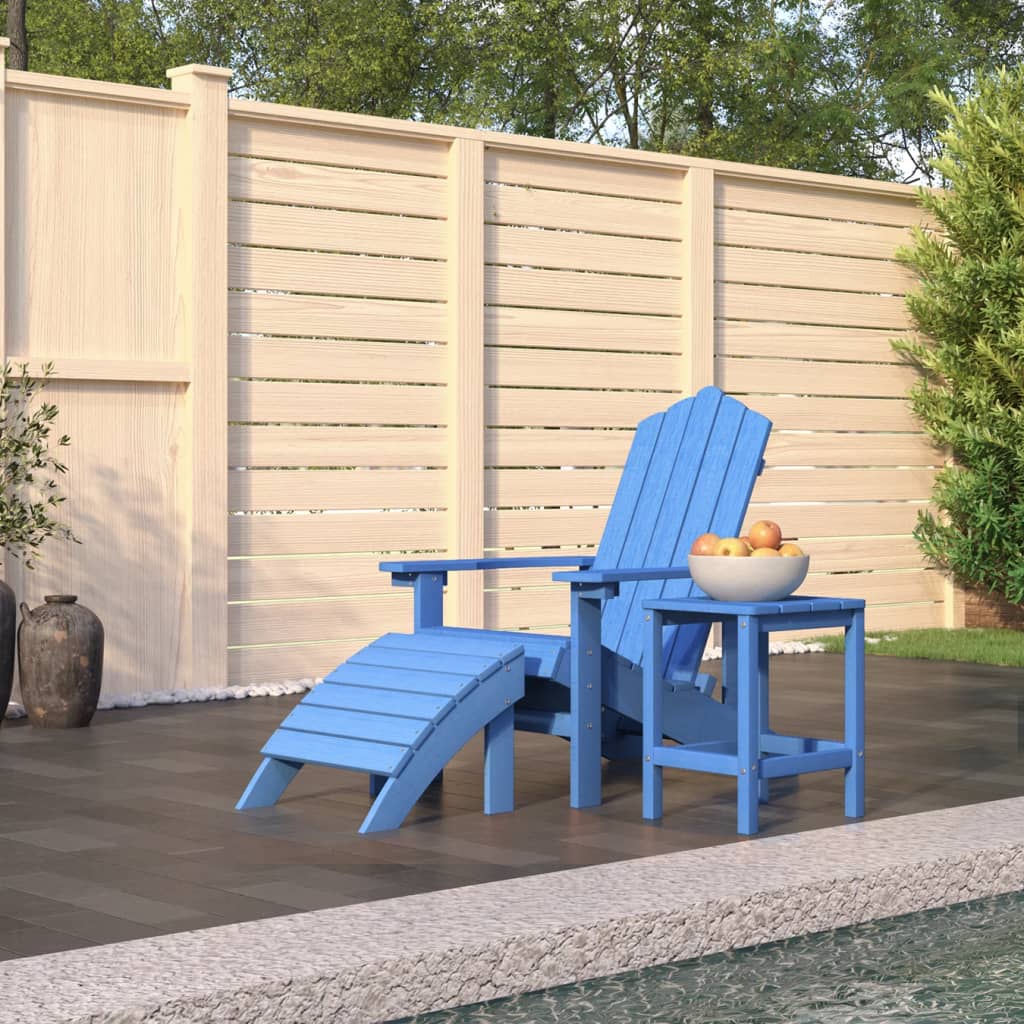 Garden Chair | Aqua Blue | HDPE | Medium | Detachable | Adirondack Chair