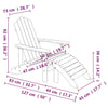 Garden Adirondack Chairs with Footstool & Table HDPE White