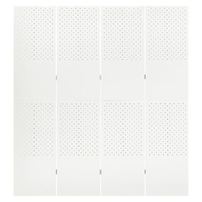 vidaXL 4-Panel Room Dividers 2 pcs White 63"x70.9" Steel
