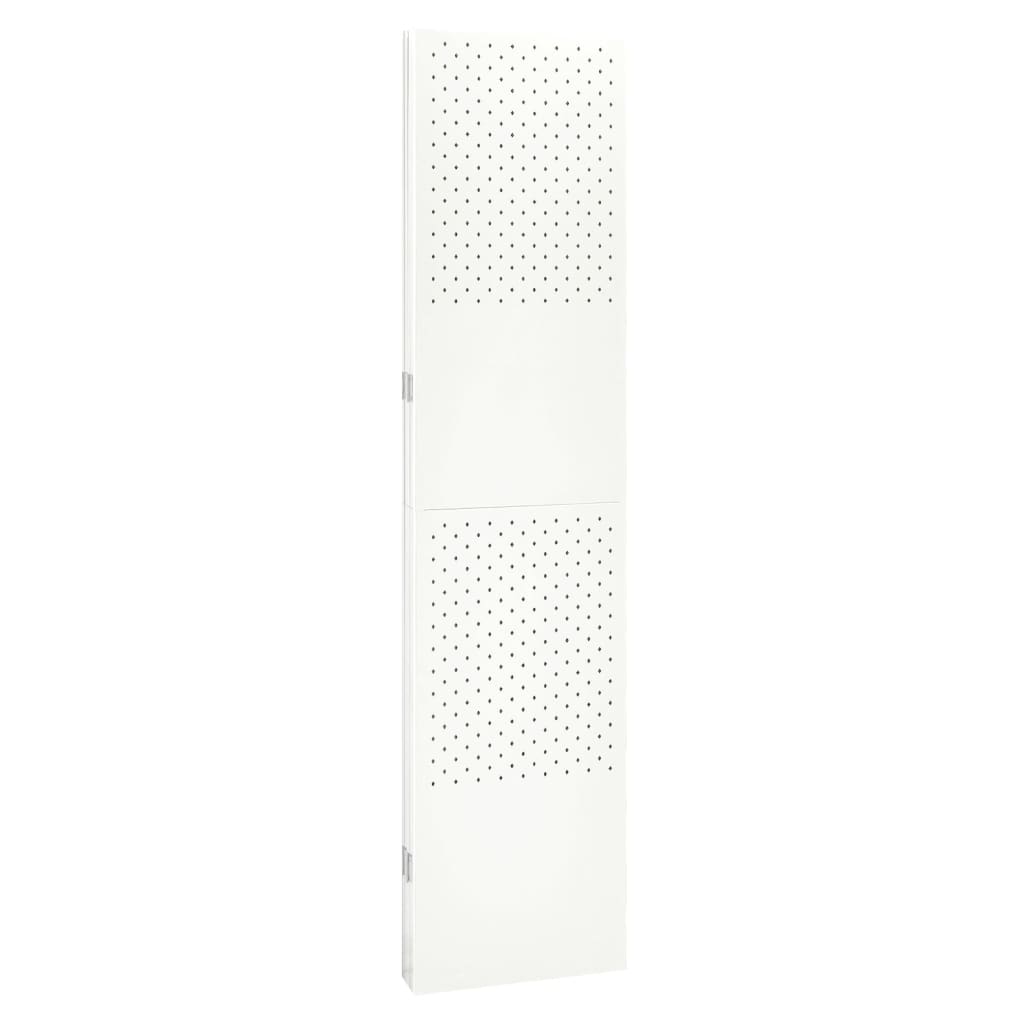 vidaXL 4-Panel Room Dividers 2 pcs White 63"x70.9" Steel
