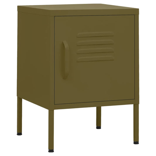 Nightstand | Set of 2 | Olive Green | Steel | Compact