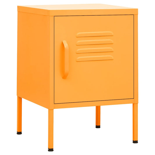 Nightstand | Set of 2 | Mustard Yellow | Steel | Adjustable Shelves