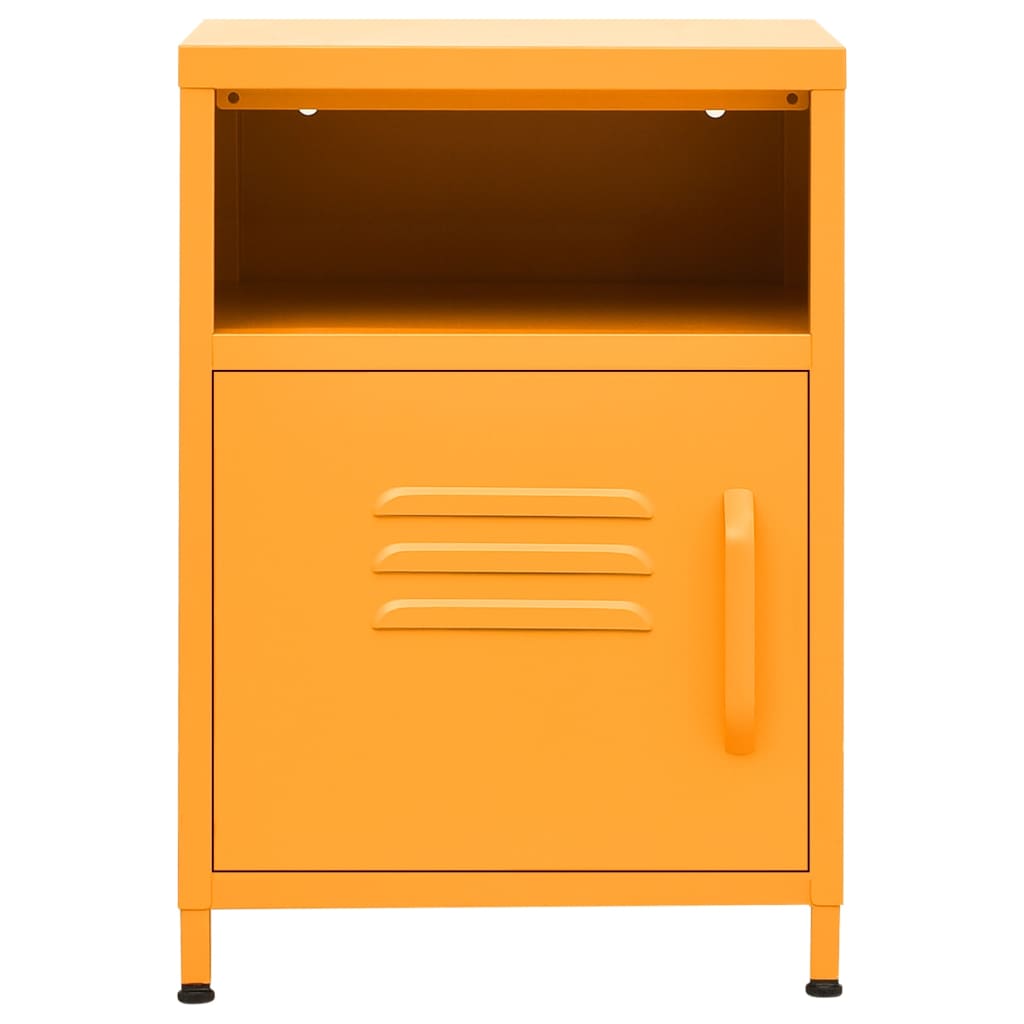 Nightstands 2 pcs Mustard Yellow 35x35x51 cm Steel