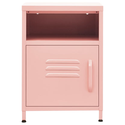 Nightstands 2 pcs Pink 35x35x51 cm Steel