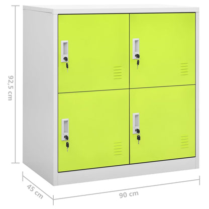Locker Cabinets 2 pcs Light Grey and Green 90x45x92.5 cm Steel