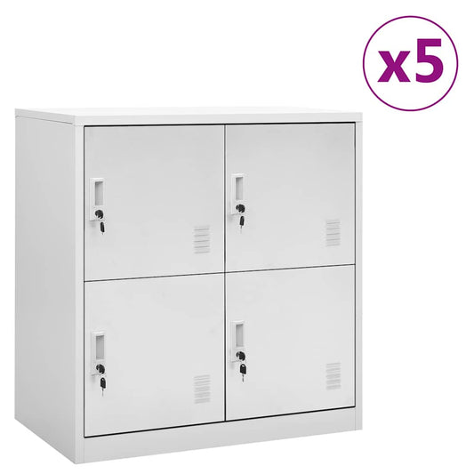 Locker Cabinet | Set of 5 | Light Grey | Steel | Medium | Locker Cabinet