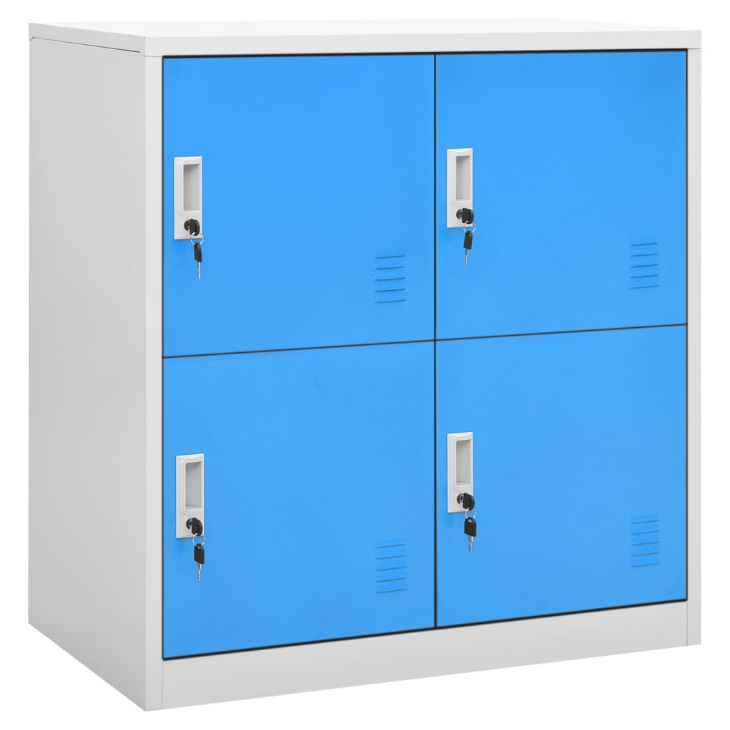 Locker Cabinet | Set of 5 | Light grey and blue | Steel | Medium