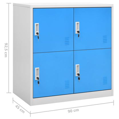 Locker Cabinet | Set of 5 | Light grey and blue | Steel | Medium
