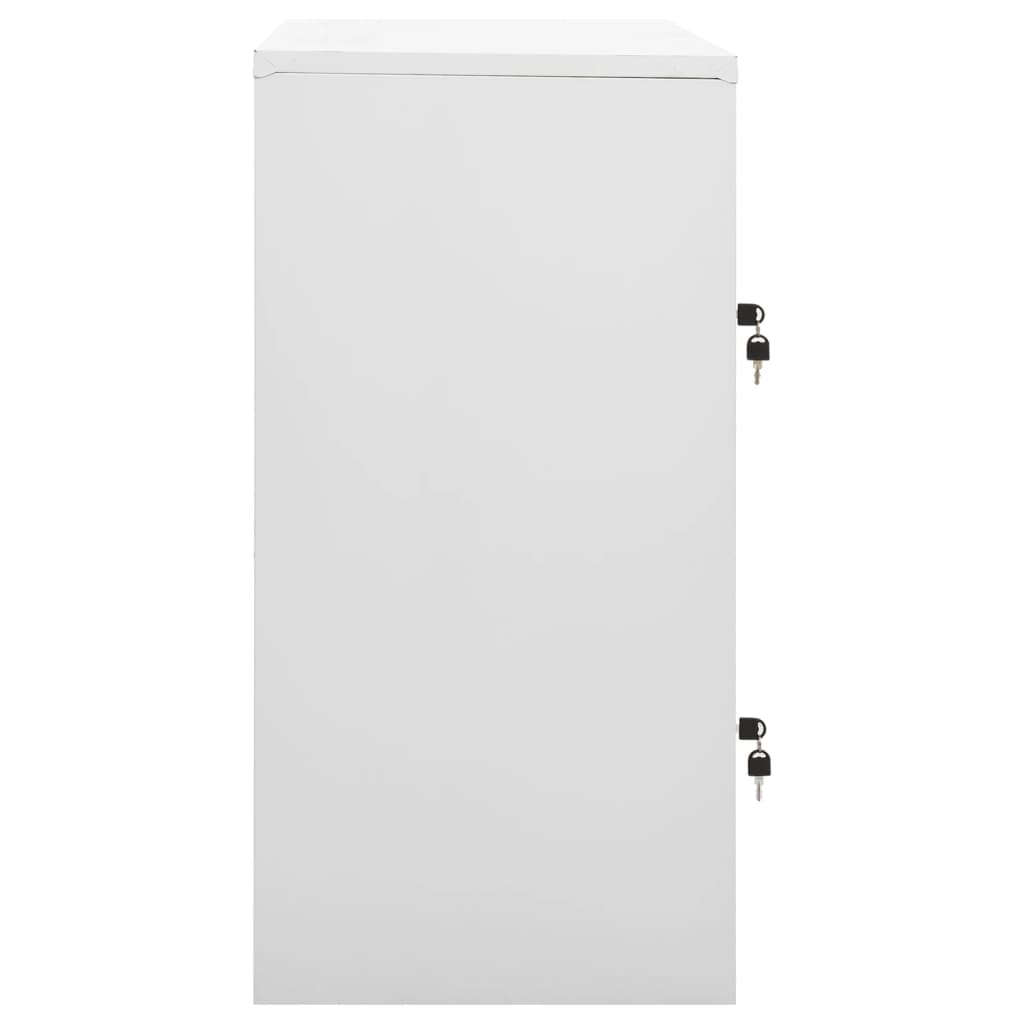 Locker Cabinet | Set of 5 | Light Grey and Green | Steel | Medium