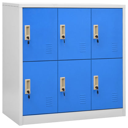 Locker Cabinet | Set of 2 | Light grey and blue | Steel