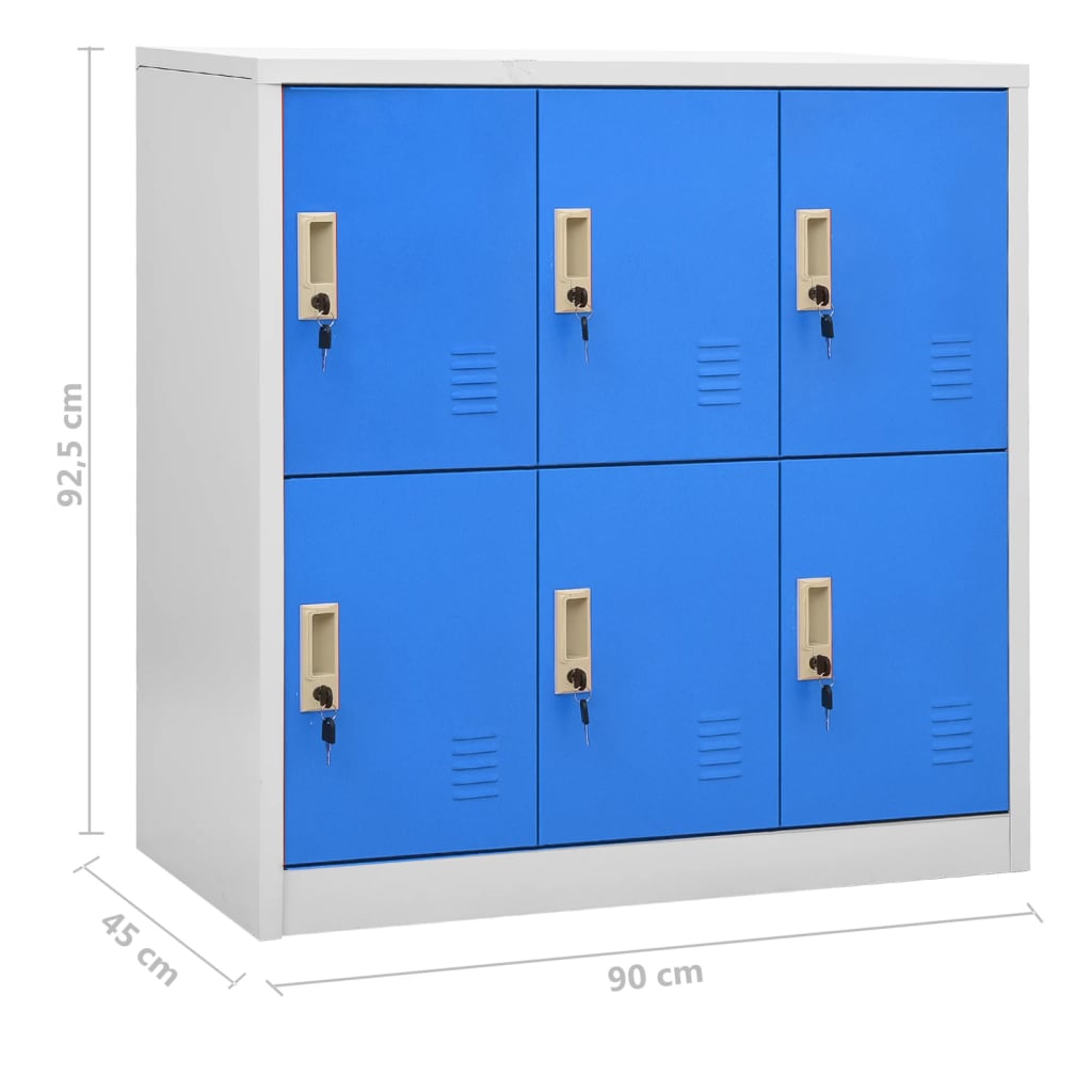 Locker Cabinet | Set of 2 | Light grey and blue | Steel