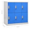 Locker Cabinets 2 pcs Light Gray and Blue 35.4"x17.7"x36.4" Steel