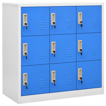 Locker Cabinet | Set of 2 | Light grey and blue | Steel | Medium