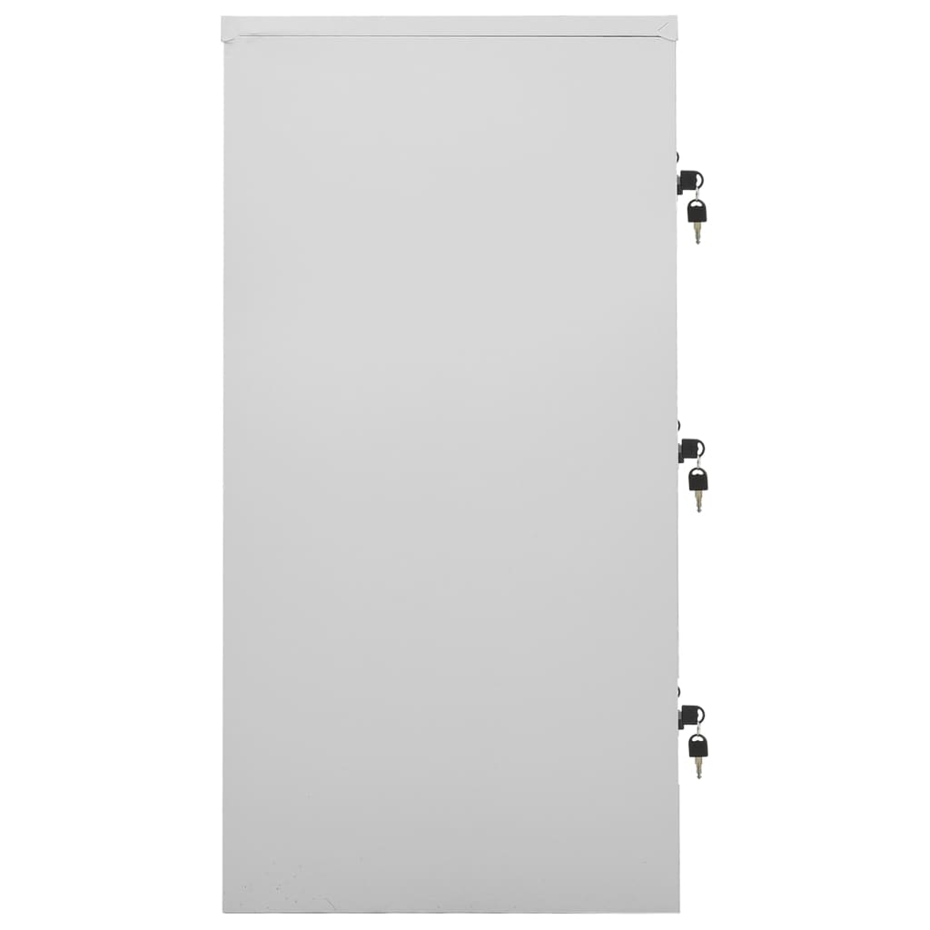 Locker Cabinet | Set of 2 | Light grey and blue | Steel | Medium