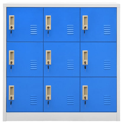 Locker Cabinets 5 pcs Light Grey and Blue 90x45x92.5 cm Steel