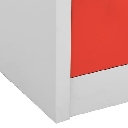 Locker Cabinets 5 pcs Light Grey and Red 90x45x92.5 cm Steel