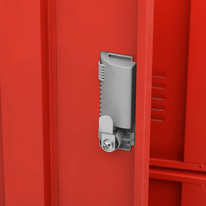 Locker Cabinets 5 pcs Light Grey and Red 90x45x92.5 cm Steel