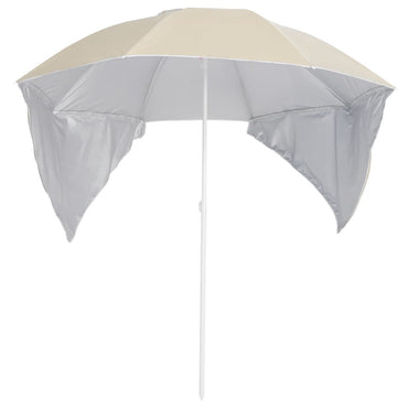 Beach Umbrella with Side Walls Sand 215 cm