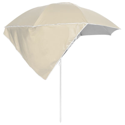 Beach Umbrella with Side Walls Sand 215 cm