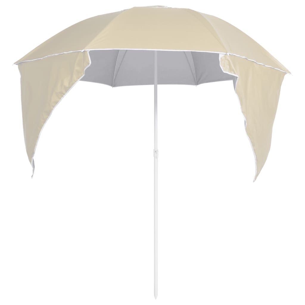 Beach Umbrella with Side Walls Sand 215 cm