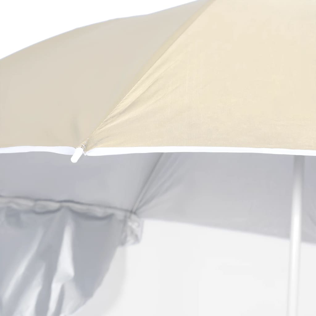 Beach Umbrella with Side Walls Sand 215 cm