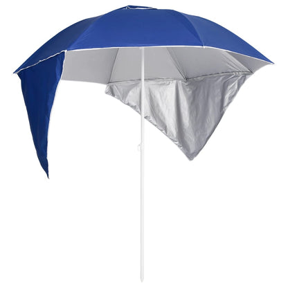 Beach Parasol with Side Walls Blue 215 cm