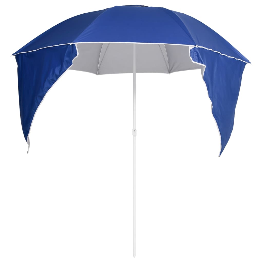 Beach Parasol with Side Walls Blue 215 cm