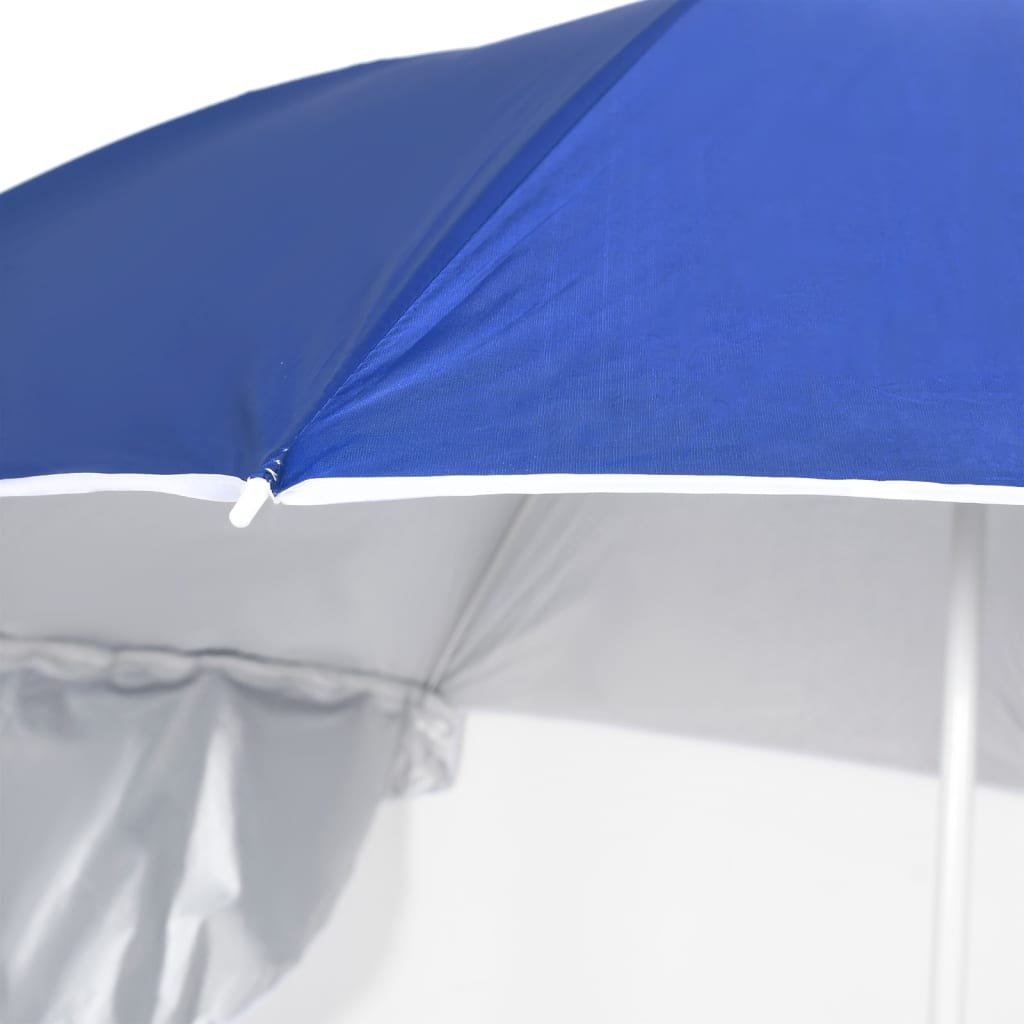 Beach Parasol with Side Walls Blue 215 cm