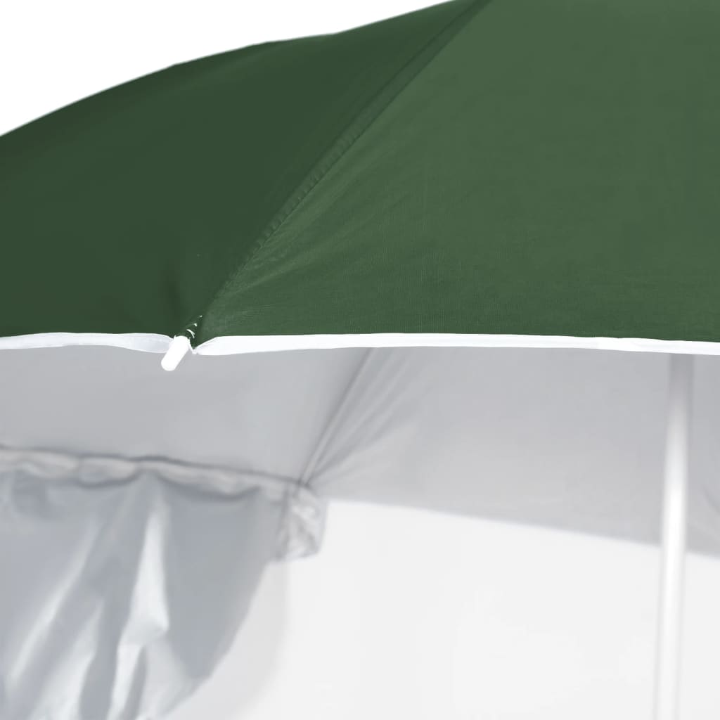 Beach Umbrella with Side Walls Green 215 cm