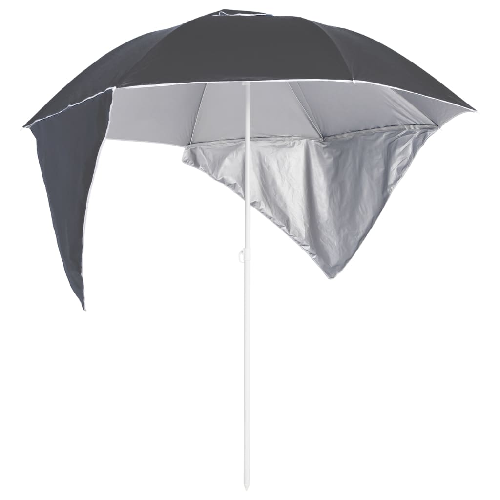 Beach Umbrella with Side Walls Anthracite 215 cm