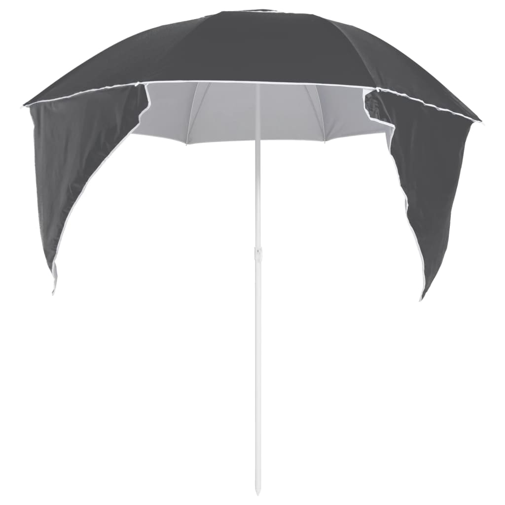 Beach Umbrella with Side Walls Anthracite 215 cm